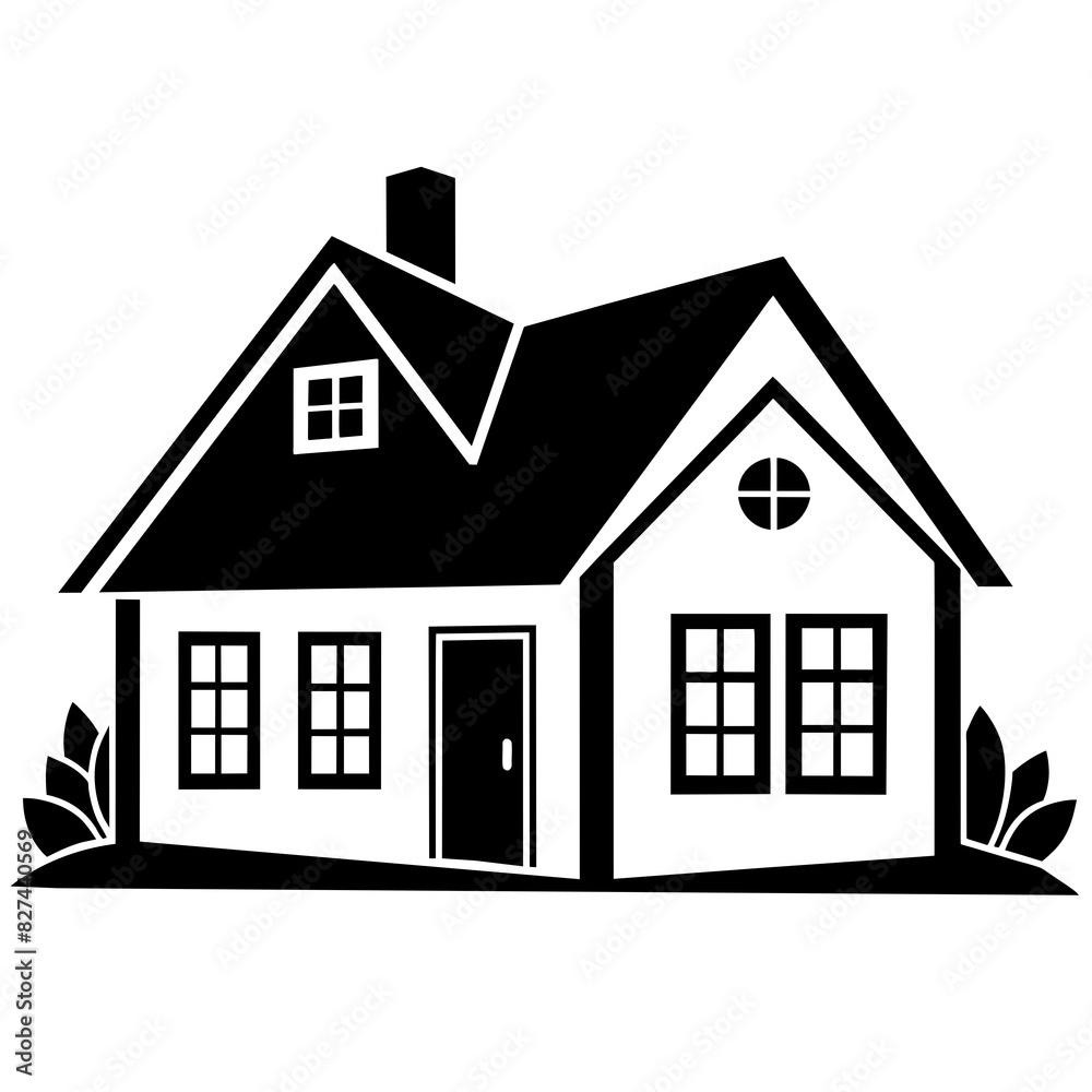 house vector silhouette illustration