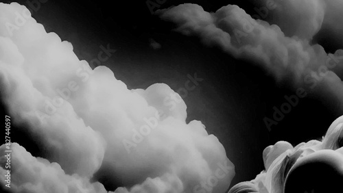 Grey smoke explosion on black background, abstract smoke cloud background, bubble smoke cloud.