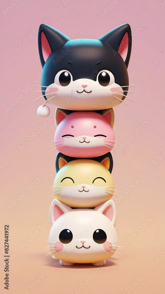 Fototapeta premium Icon cat 3d