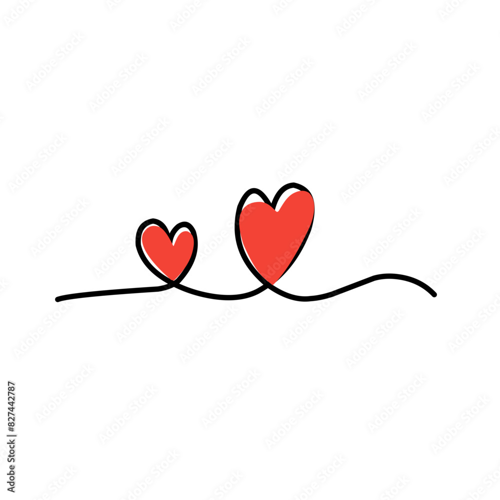 Heart Vector Continuous Line Art Heart Vector Continuous Line Art
