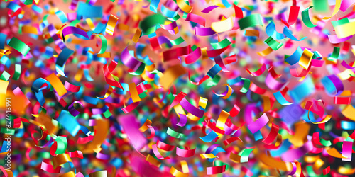 Confetti Celebration: Bright, scattered confetti shapes in a random pattern, evoking a sense of festivity and joy
