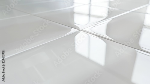 Wallpaper Mural Close-up of Glossy White Ceramic Tile Surface with Light Reflections Perfect for Interior Design Torontodigital.ca