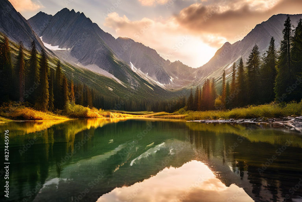 Fototapeta premium lake in the morning