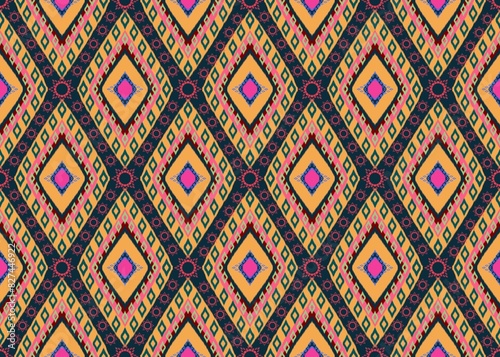 Vibrant Tribal Tapestry - Seamless Geometric Pattern