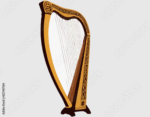 Conception de harpe celtique - 19ème siècle