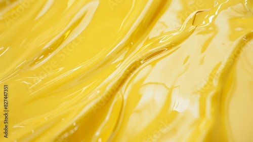 Glossy Yellow Enamel Paint Close-Up Texture for Design and Art Projects
