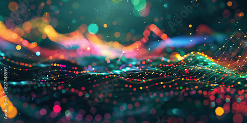 Financial Ecosystem: Abstract Market Dynamics - An abstract depiction of the interconnectedness of various financial instruments and markets, resembling a vibrant and complex ecosystem