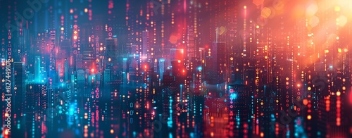 Wallpaper Mural Abstract futuristic digital data background. Torontodigital.ca