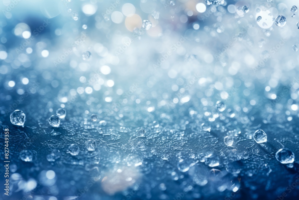 Water Drops on Surface With Blurry Background. Generative AI Water Drops on Surface With Blurry Background. Generative AI
