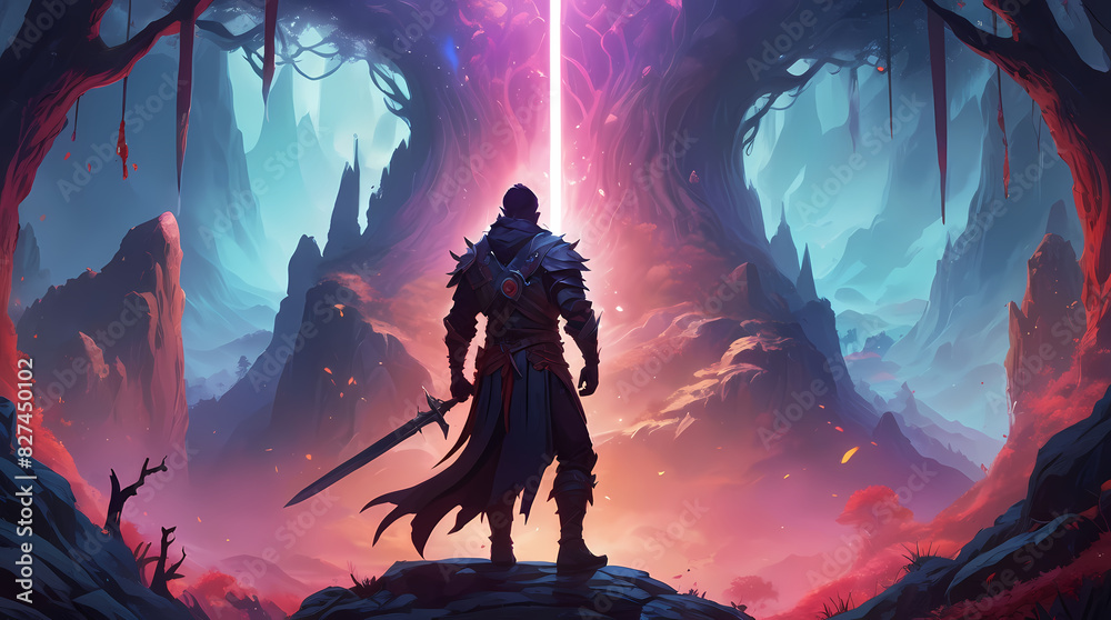 game/story concept art- castle/warrior/monster/magic/adventure game/story concept art- castle/warrior/monster/magic/adventure
