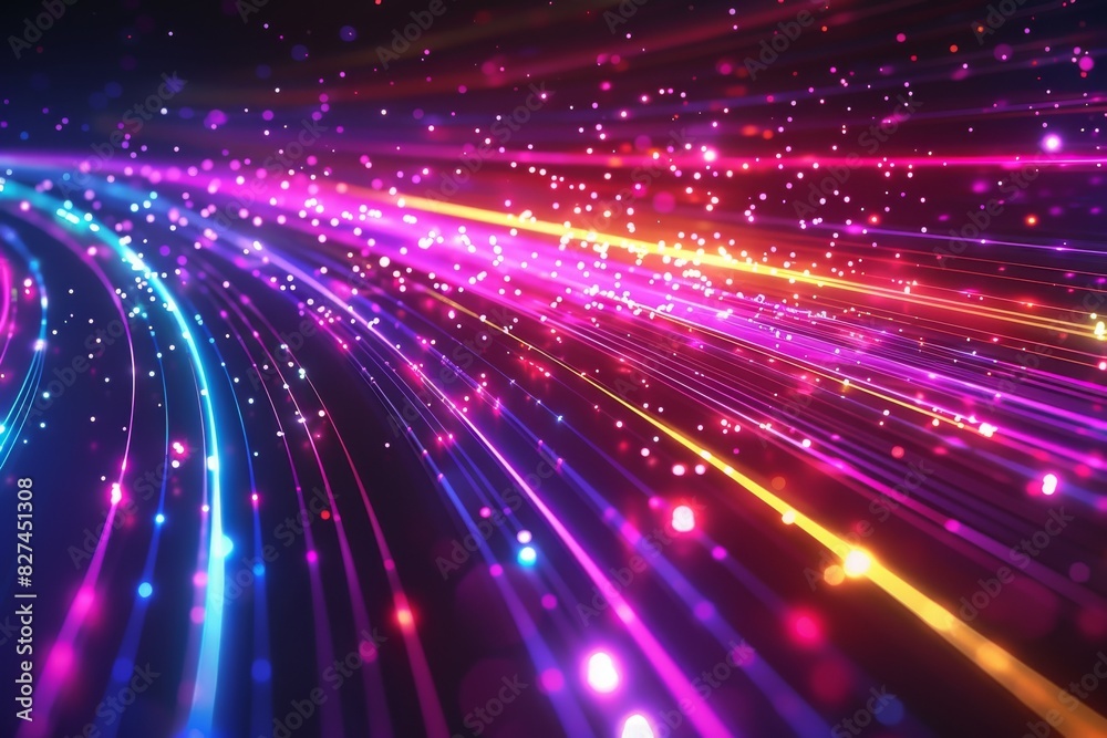 Obraz premium Futuristic background of light. stripes lines with blue light. speed and motion on background