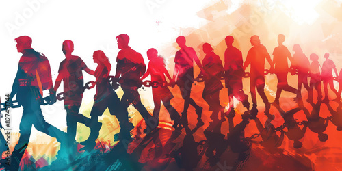 Defending Democracy: Upholding Values in College Protests - A visual representation of students forming human chains or barricades to protect their fellow protesters during a demonstration