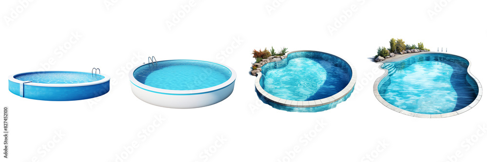 Set of A pool isolated on a transparent backgrounds Set of A pool isolated on a transparent backgrounds