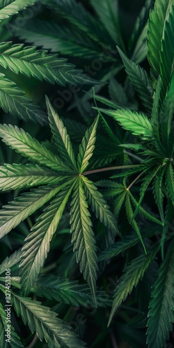 A cannabis fan leaf background 