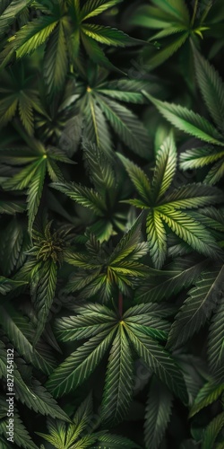 A cannabis fan leaf background 