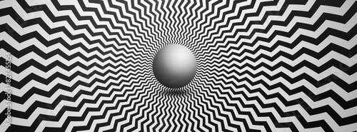 Obraz na płótnie Optical illusion horizontal background. Abstract curves, geometric effect. w salonie