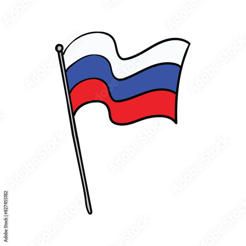 Free Download Hand drawn doodle flag of the Russian Federation on white background. - GFXLoad