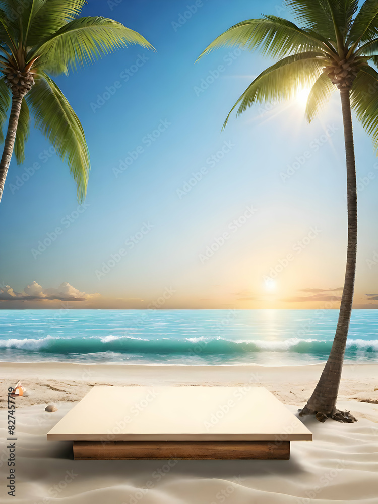 beach background and blank for placing products beach background and blank for placing products