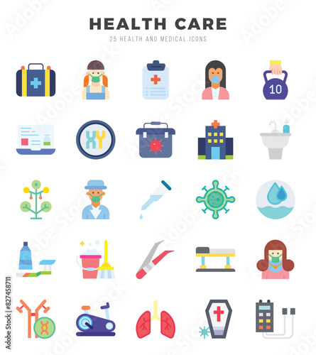 HEALTH CARE Icon Pack 25 Vector Symbols for Web Design.