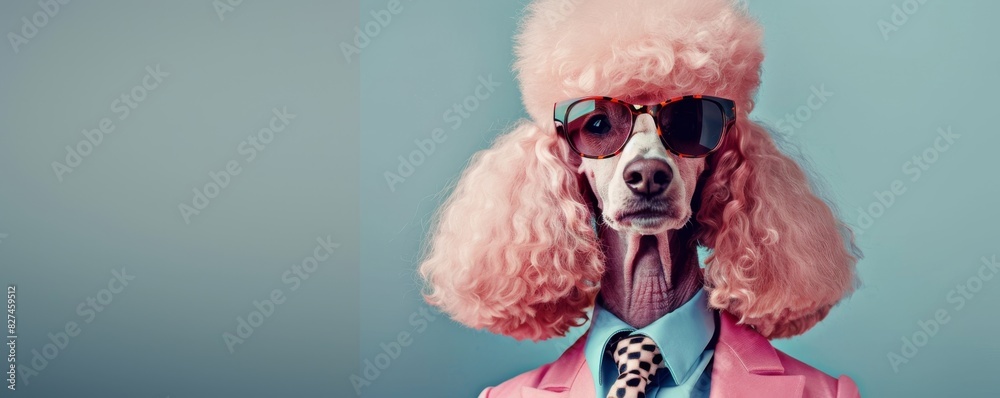 Fashionable Dog in Elegant Suit and Shades Fashionable Dog in Elegant Suit and Shades