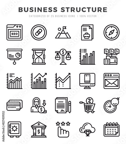 Business Structure Icon Bundle 25 Icons for Websites and Apps