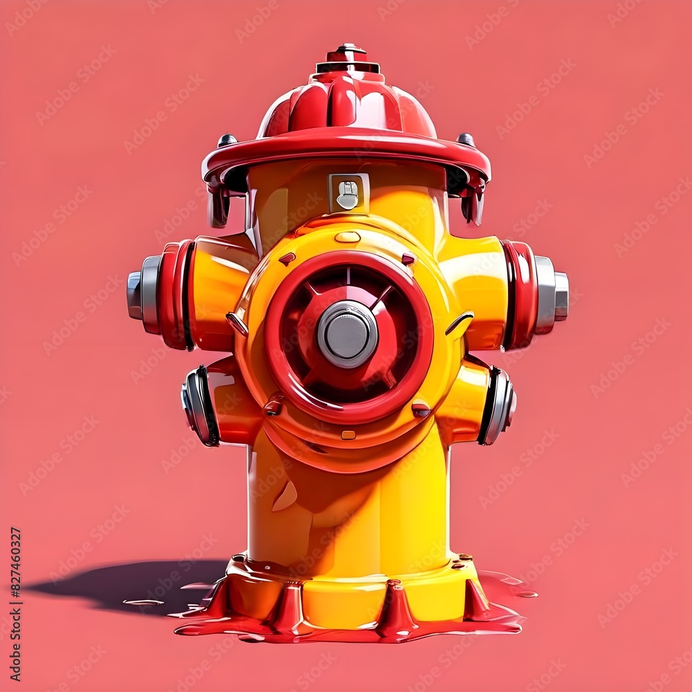 fire extinguisher on light red background, Ai Generated