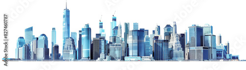 Modern city skyline featuring tall skyscrapers and urban architecture, reflecting a blend of contemporary design and vibrant city life.