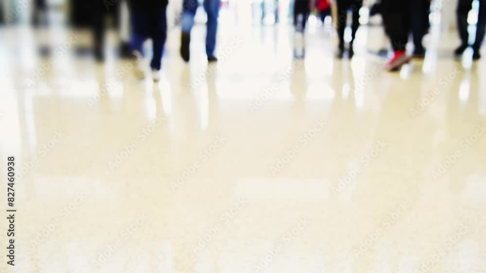 Large group of people walking in exhibition hall Large group of people walking in exhibition hall