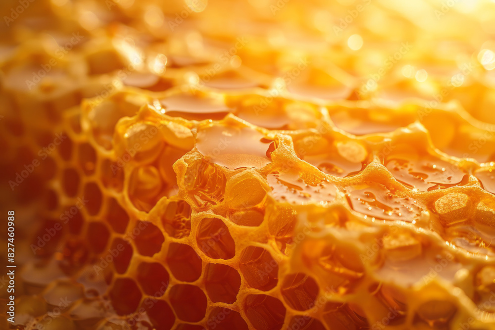 Honeycomb close up. Beautiful macro shots of fresh honey
Honeycomb close up. Beautiful macro shots of fresh honey
