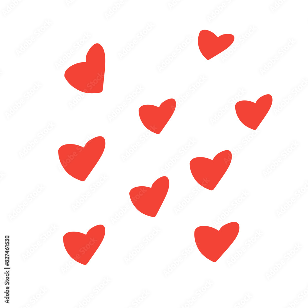 Red heart shape seamless pattern