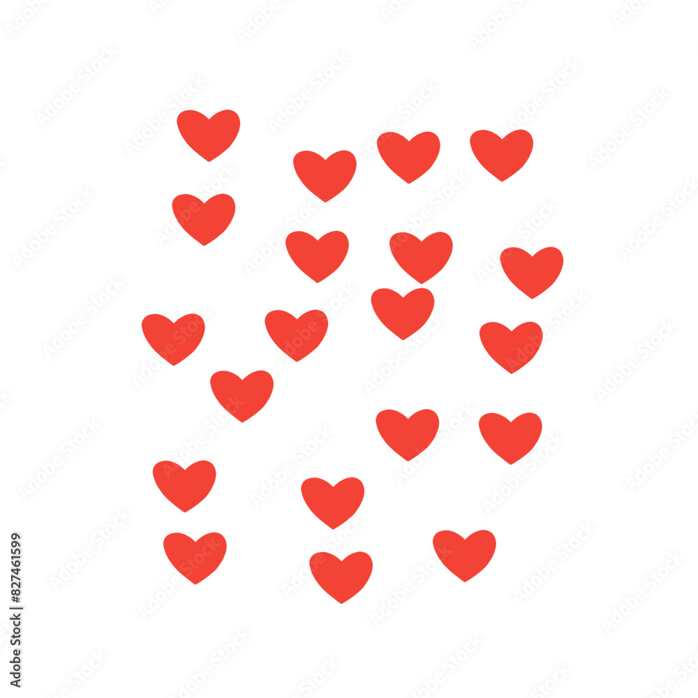 Red heart shape seamless pattern