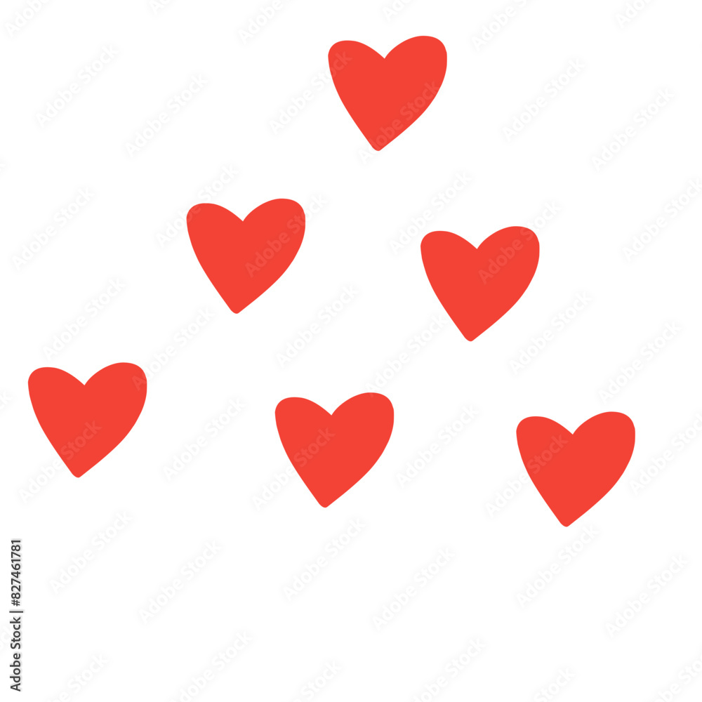 Red heart shape seamless pattern