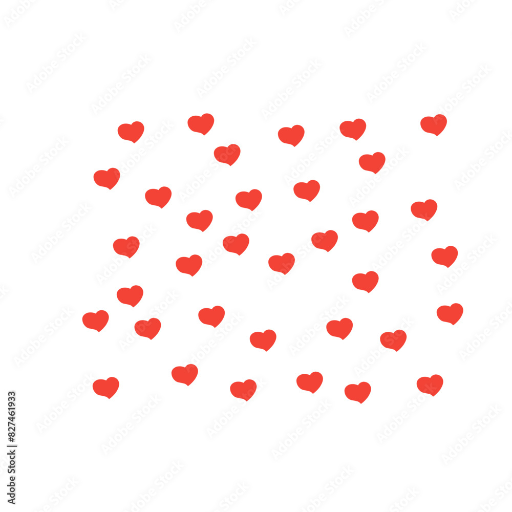 Red heart shape seamless pattern