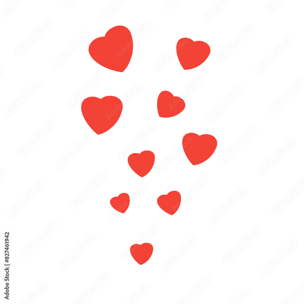 Red heart shape seamless pattern