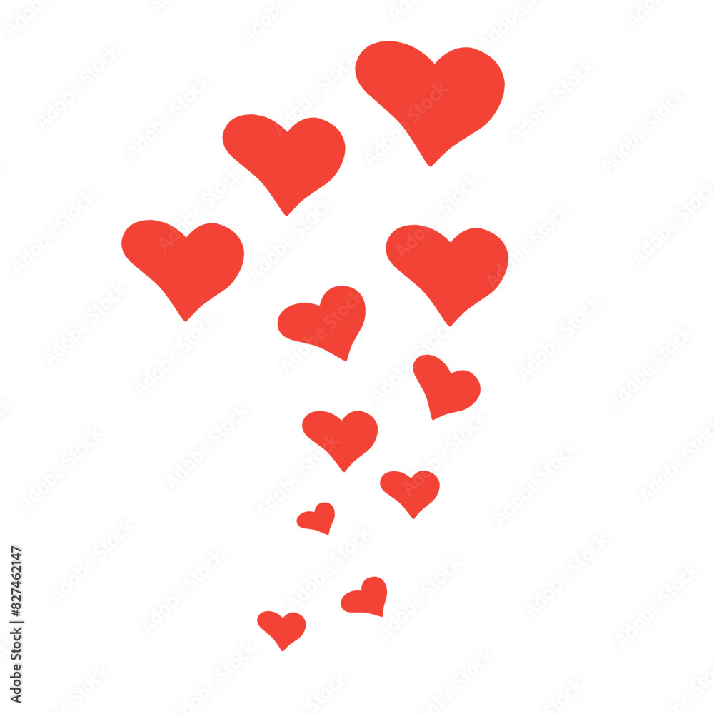 Red heart shape seamless pattern