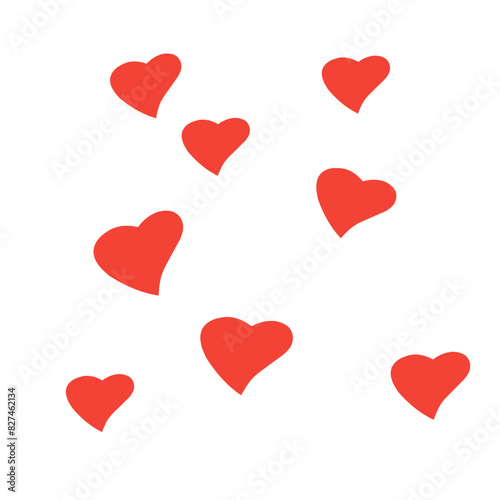 Red heart shape seamless pattern