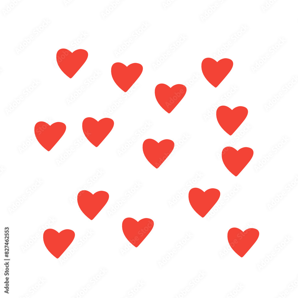 Red heart shape seamless pattern