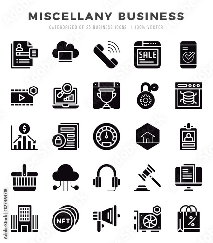 Set of Miscellany Business icons. Vector Illustration.