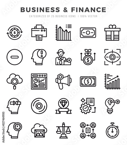 Business & Finance Icon Bundle 25 Icons for Websites and Apps