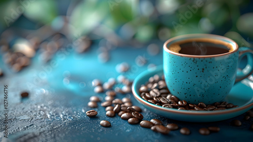 Productivity and Relaxation: Photo Realistic Coffee and Work Life Balance Concept Featuring High Resolution Image with Glossy Backdrop