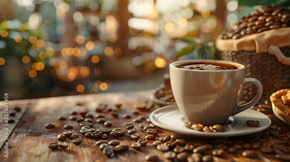 Celebrate the Coffee Culture with a Realistic Coffee Festival Image on a Glossy Backdrop in High Resolution � Stock Concept Photo Celebrate the Coffee Culture with a Realistic Coffee Festival Image on a Glossy Backdrop in High Resolution � Stock Concept Photo