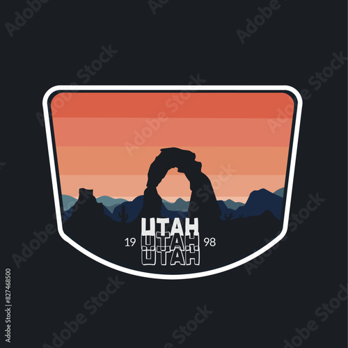 silhouette of Utah national park, perfect for print, sticker, etc