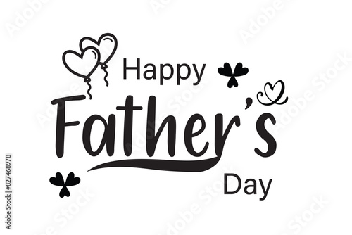 Happy Fathers Day bow tie typography banner. Father's day sale promotion calligraphy poster with doodle necktie and divider sketch line. Vector illustration 