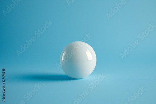 a white ball on a blue surface
