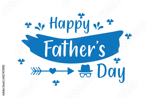 Happy Fathers Day bow tie typography banner. Father's day sale promotion calligraphy poster with doodle necktie and divider sketch line. Vector illustration 