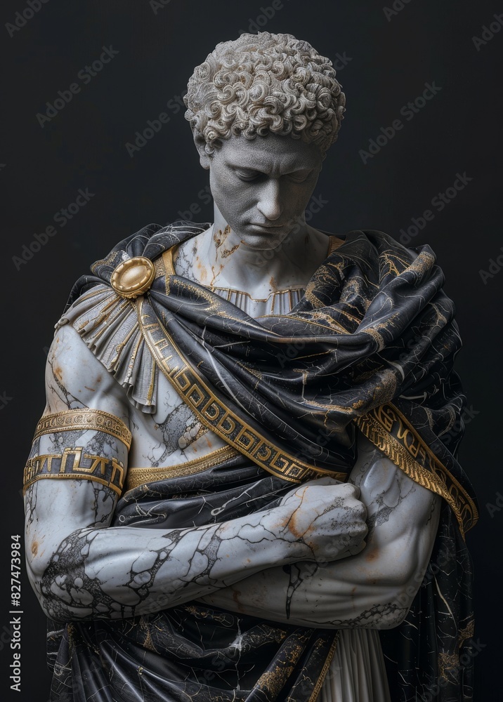 Obraz premium Ancient Mythology Epic Figure Portraying Stoicism Existence with Stoic Abstract Stoical Expressionism and Timeless Classicism