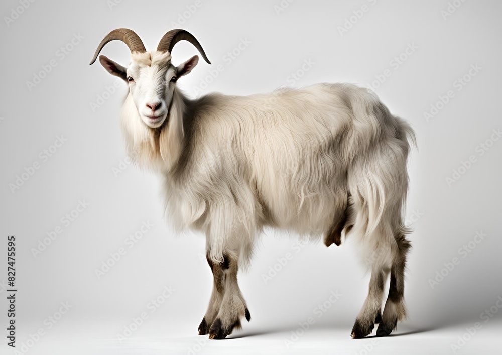 Toggenburg goat on a white background. Toggenburg goat on a white background.