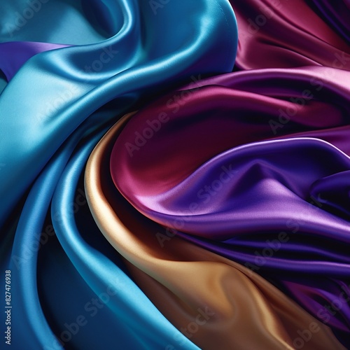 Flowing silk  gradient colors  fabric texture  beautiful colors.
