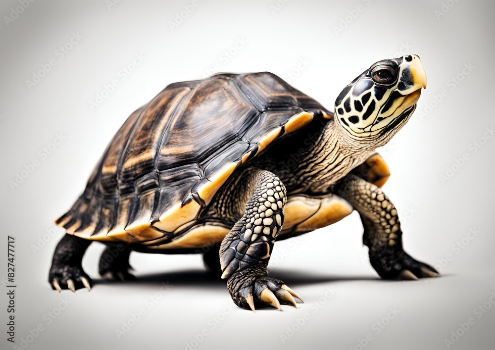 Obraz premium Turtle against a white background.