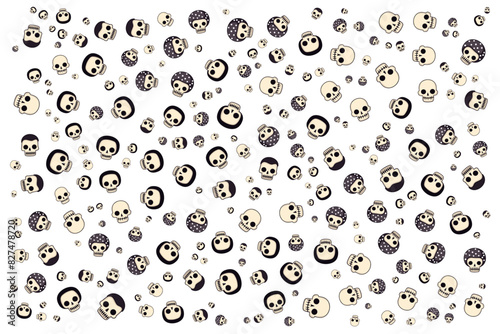 cute skull head seamless pattern background